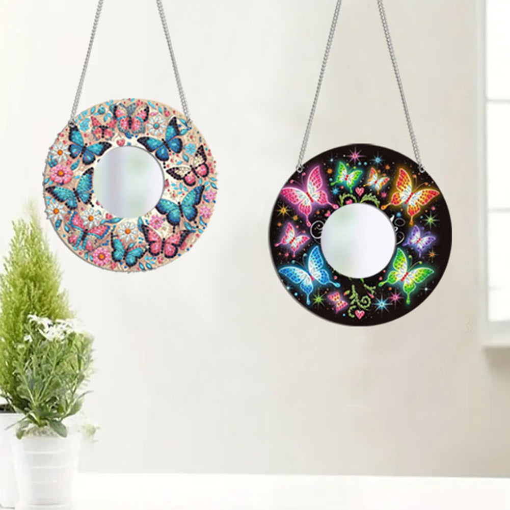 2D Flat DIY Diamond Art Mirror Pendant Diamond Painting Set Wall Door Decoration