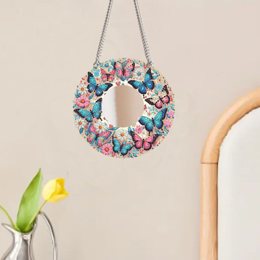 2D Flat DIY Diamond Art Mirror Pendant Diamond Painting Set Wall Door Decoration