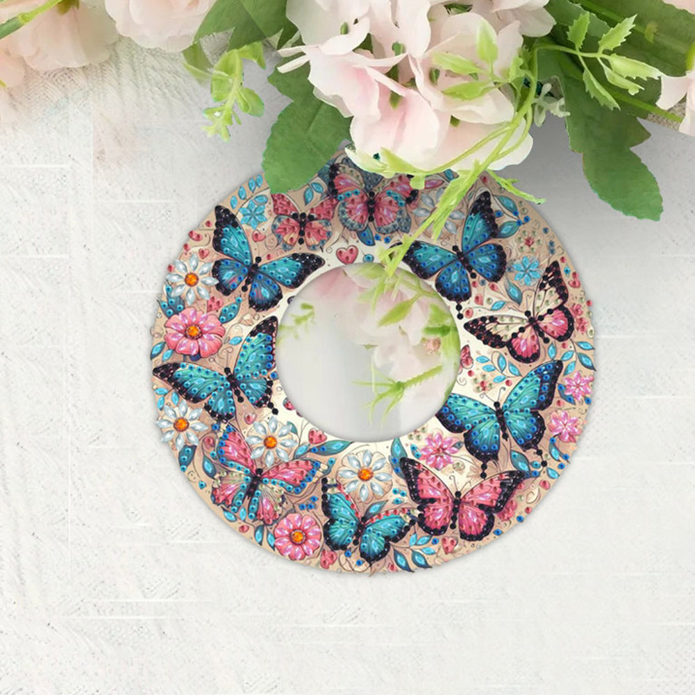 2D Flat DIY Diamond Art Mirror Pendant Diamond Painting Set Wall Door Decoration