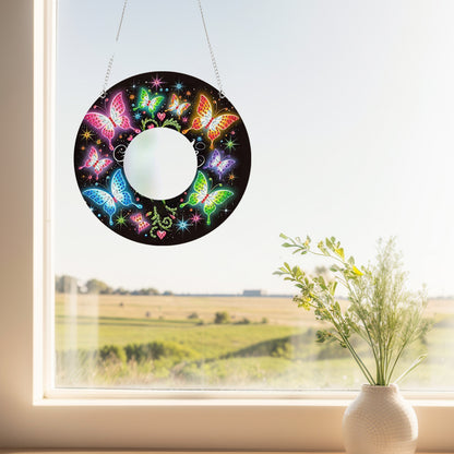 2D Flat DIY Diamond Art Mirror Pendant Diamond Painting Set Wall Door Decoration