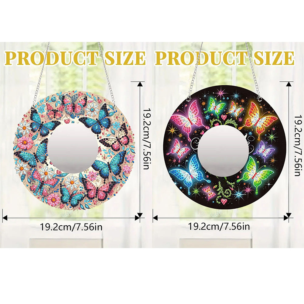 2D Flat DIY Diamond Art Mirror Pendant Diamond Painting Set Wall Door Decoration