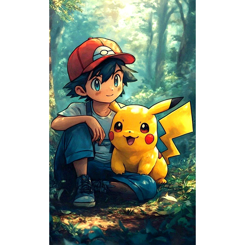 Pocket Baby Pikachu - Full Round Drill Diamond Painting 30*50CM