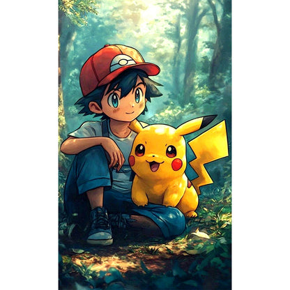 Pocket Baby Pikachu - Full Round Drill Diamond Painting 30*50CM