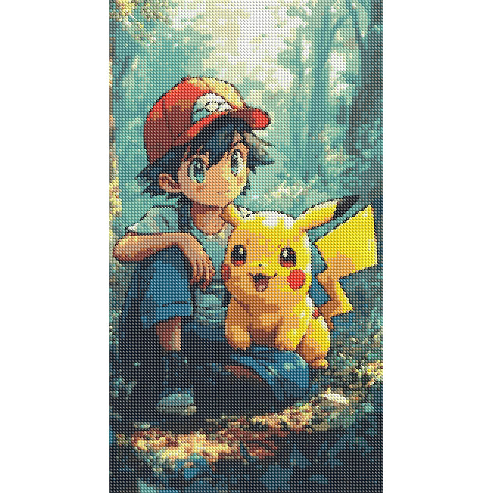 Pocket Baby Pikachu - Full Round Drill Diamond Painting 30*50CM