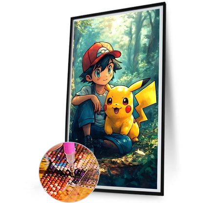 Pocket Baby Pikachu - Full Round Drill Diamond Painting 30*50CM