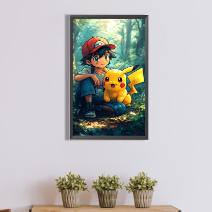Pocket Baby Pikachu - Full Round Drill Diamond Painting 30*50CM
