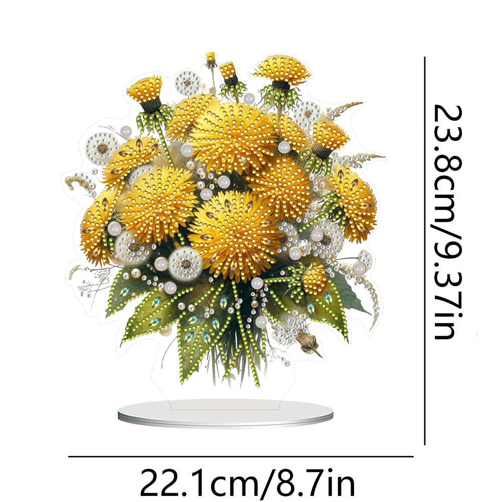 Flower Double Sided Effect DIY Table Top Diamond Painting Ornament Kits Decor