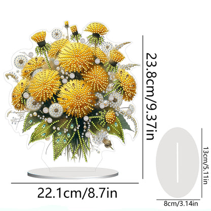 Flower Double Sided Effect DIY Table Top Diamond Painting Ornament Kits Decor