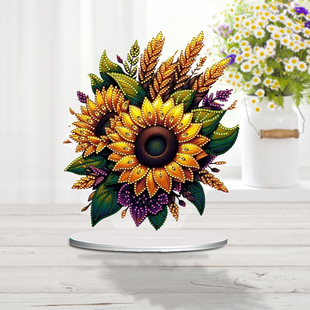 Flower Double Sided Effect DIY Table Top Diamond Painting Ornament Kits Decor