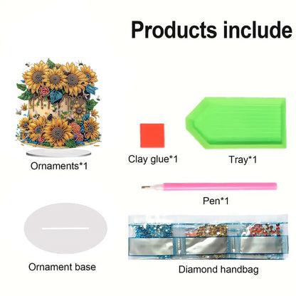 Flower Double Sided Effect DIY Table Top Diamond Painting Ornament Kits Decor