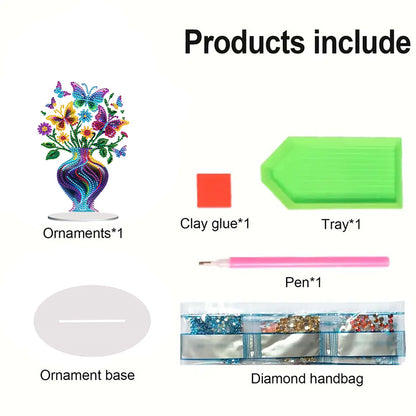 Flower Double Sided Effect DIY Table Top Diamond Painting Ornament Kits Decor