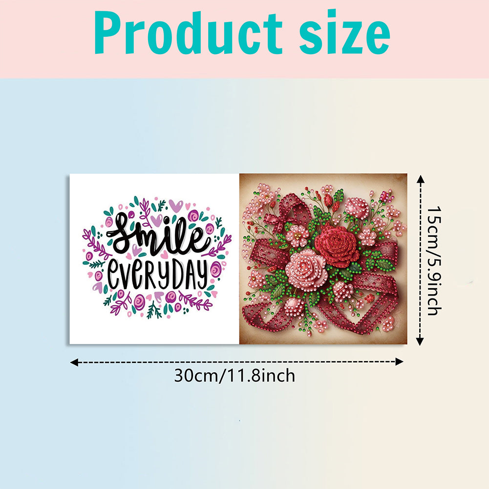 6PCS DIY Rhinestone Diamond Art Mosaic Postcards for Festivals and Celebrations