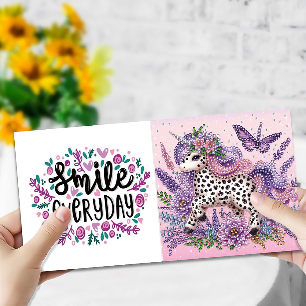 6PCS DIY Rhinestone Diamond Art Mosaic Postcards for Festivals and Celebrations