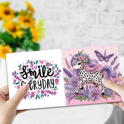 6PCS DIY Rhinestone Diamond Art Mosaic Postcards for Festivals and Celebrations