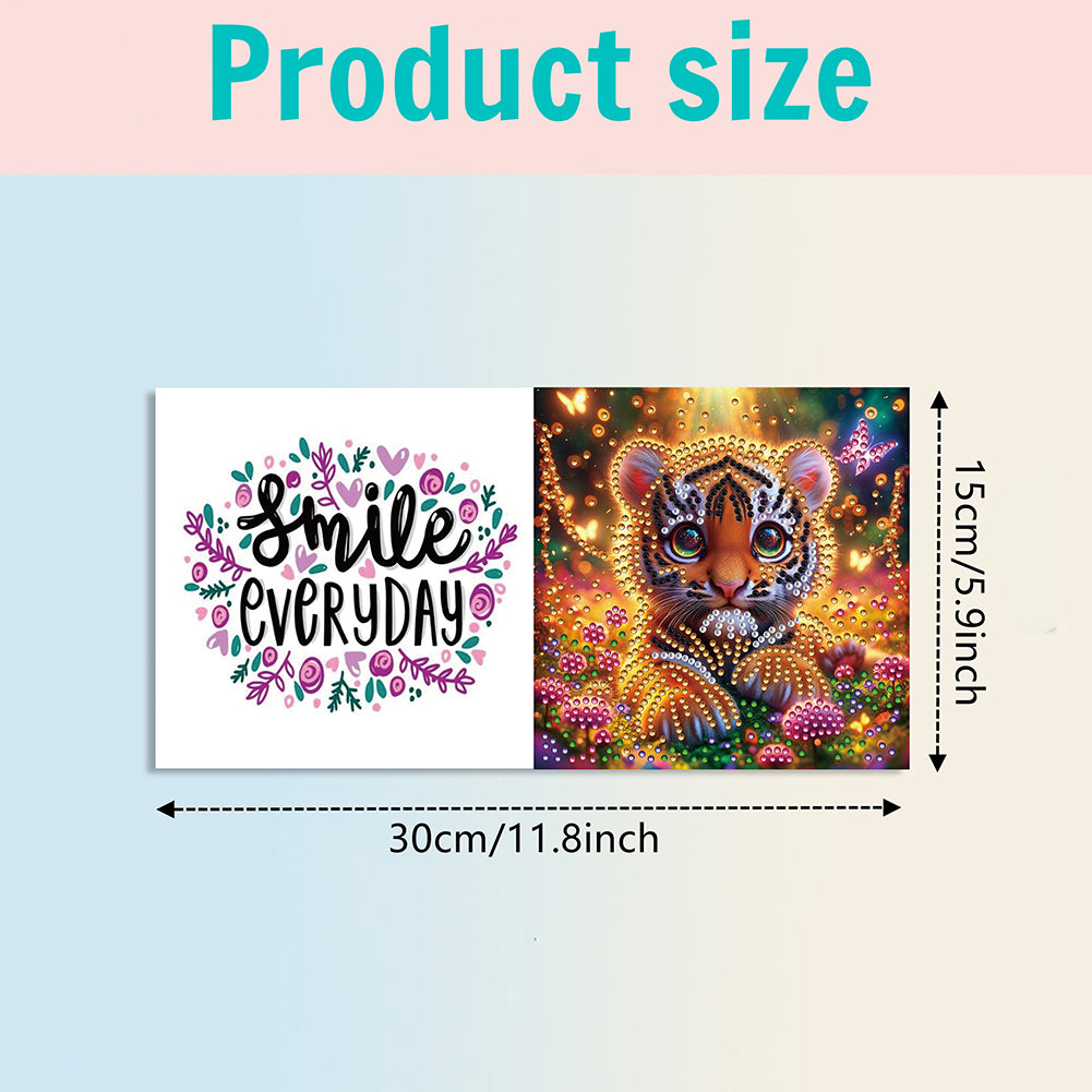 6PCS DIY Rhinestone Diamond Art Mosaic Postcards for Festivals and Celebrations