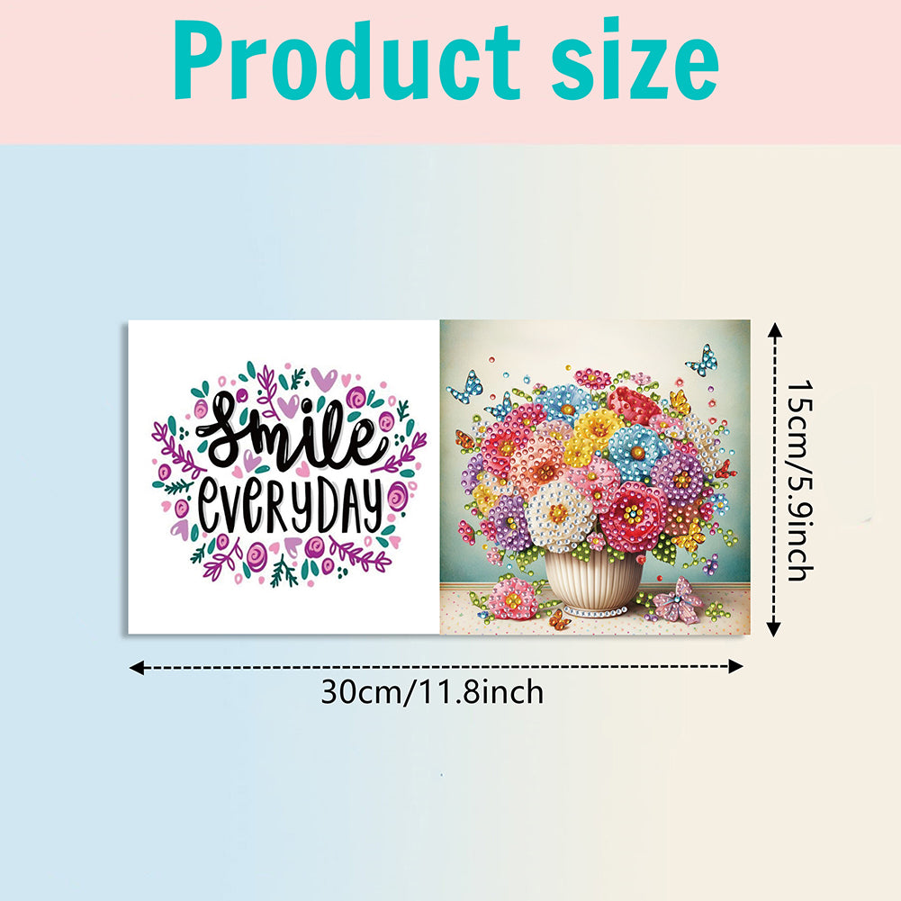 6PCS DIY Rhinestone Diamond Art Mosaic Postcards for Festivals and Celebrations