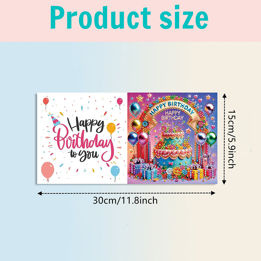 6PCS DIY Rhinestone Diamond Art Mosaic Postcards for Festivals and Celebrations