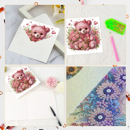 6PCS DIY Rhinestone Diamond Art Mosaic Postcards for Festivals and Celebrations