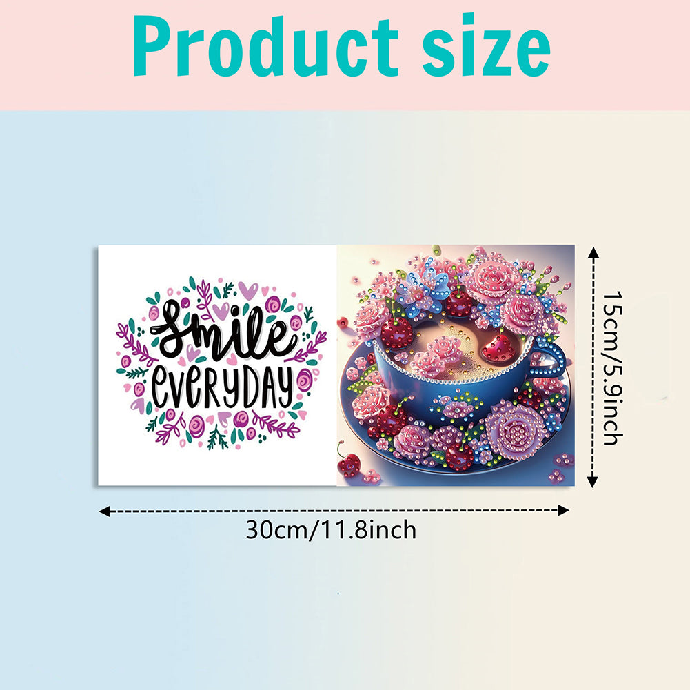 6PCS DIY Rhinestone Diamond Art Mosaic Postcards for Festivals and Celebrations