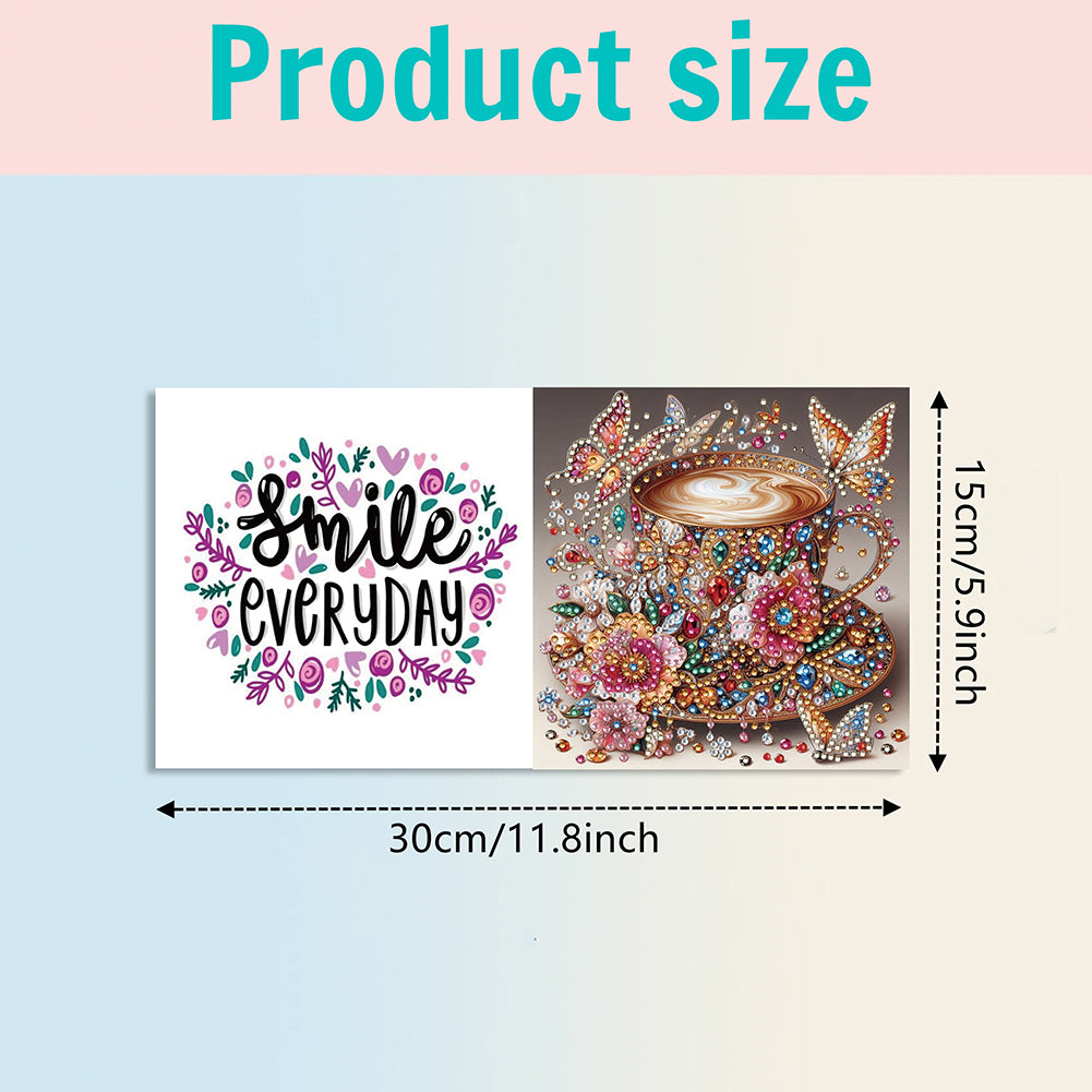 6PCS DIY Rhinestone Diamond Art Mosaic Postcards for Festivals and Celebrations