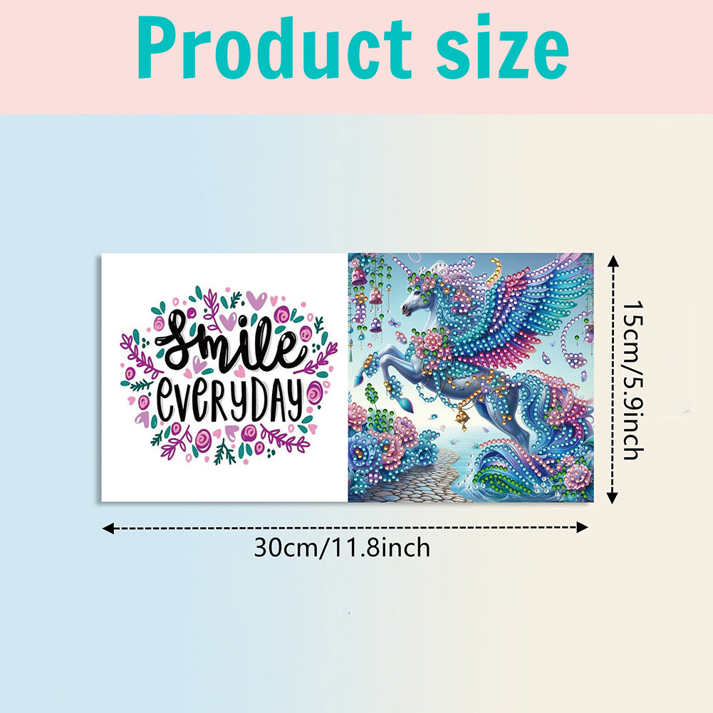 6PCS DIY Rhinestone Diamond Art Mosaic Postcards for Festivals and Celebrations