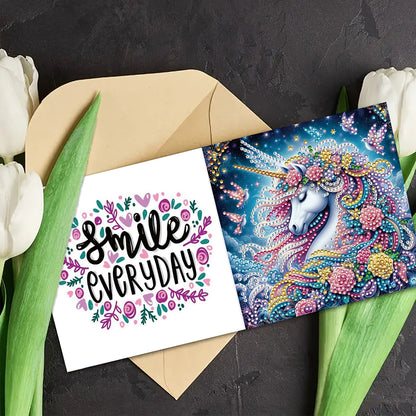 6PCS DIY Rhinestone Diamond Art Mosaic Postcards for Festivals and Celebrations