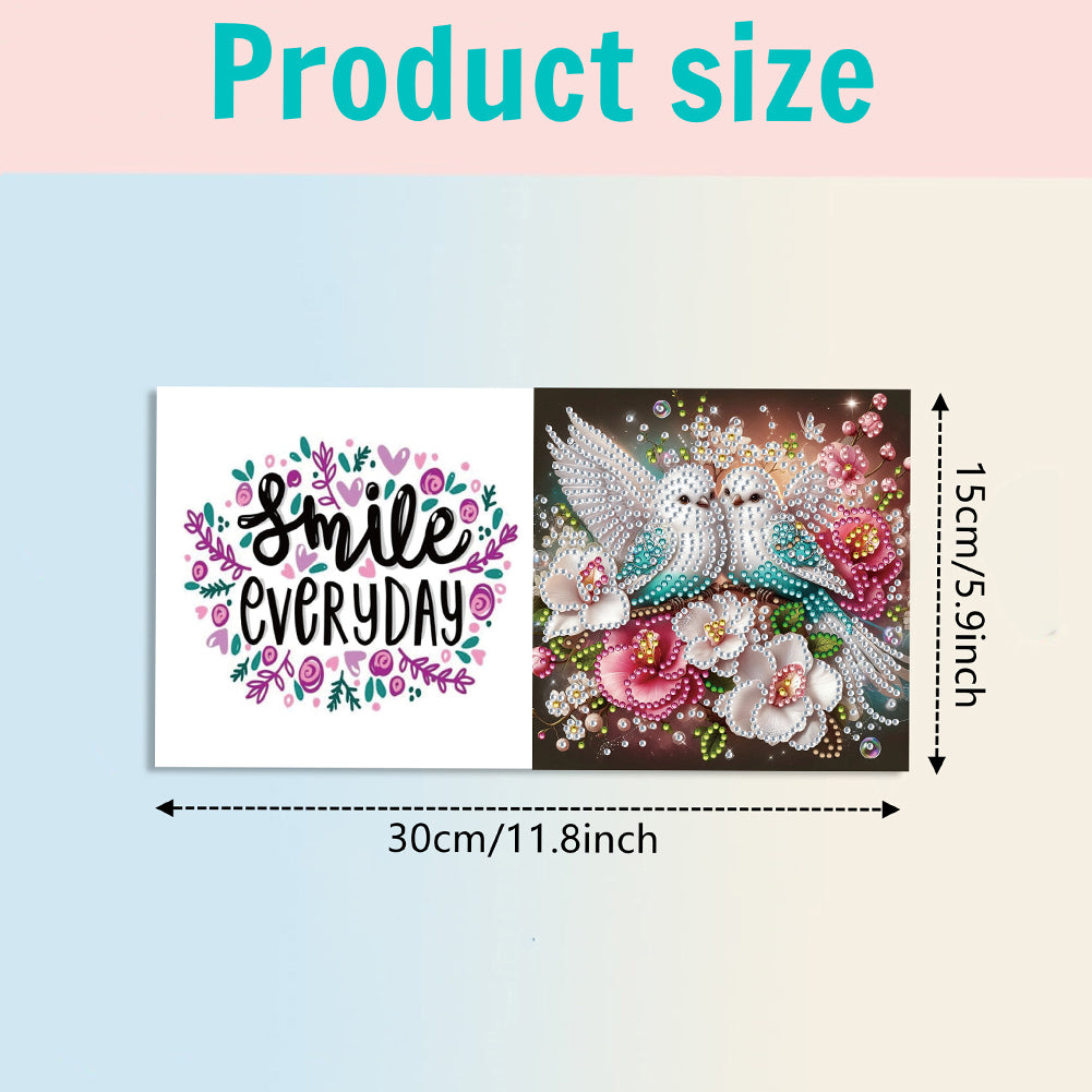 6PCS DIY Rhinestone Diamond Art Mosaic Postcards for Festivals and Celebrations