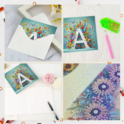 6PCS DIY Rhinestone Diamond Art Mosaic Postcards for Festivals and Celebrations