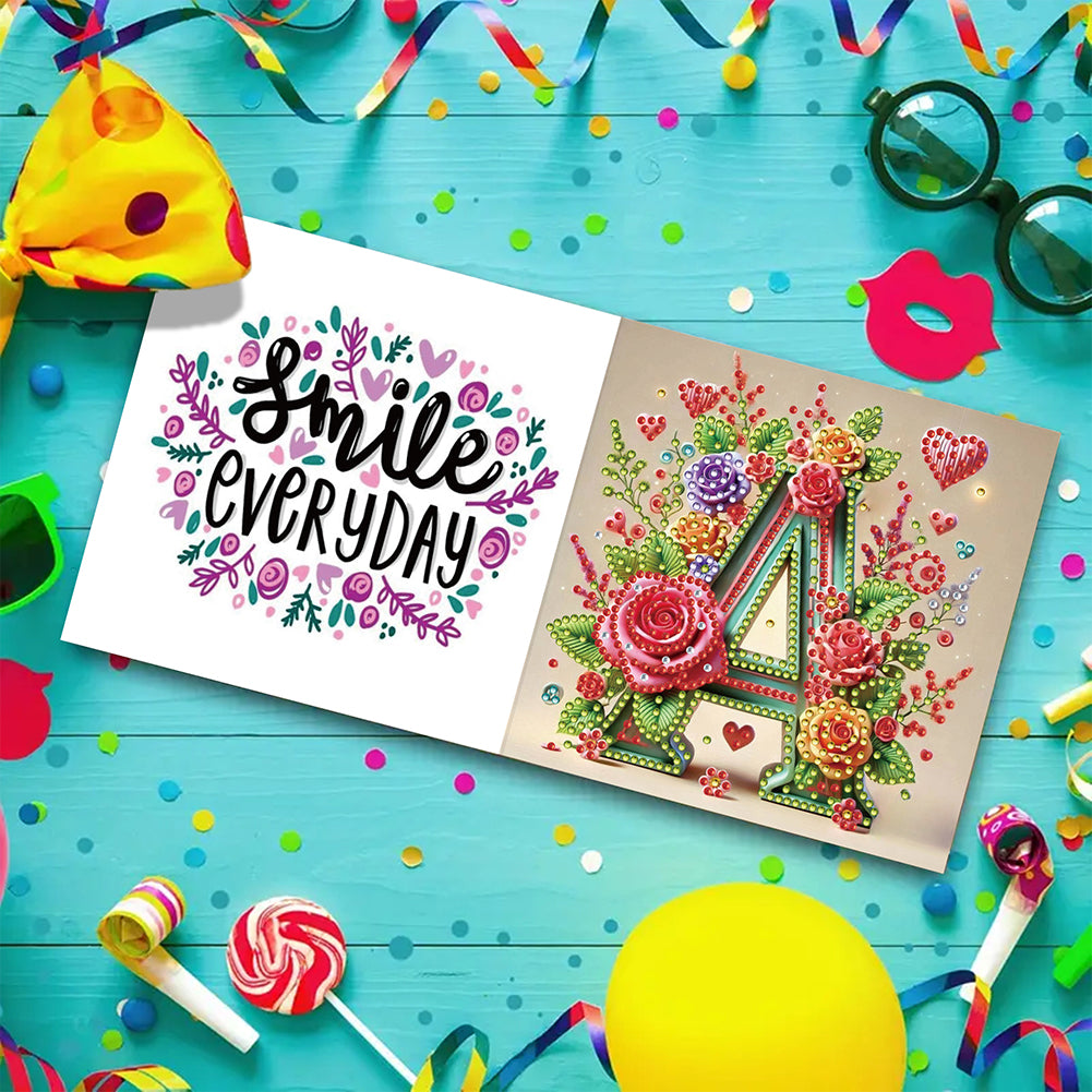 6PCS DIY Rhinestone Diamond Art Mosaic Postcards for Festivals and Celebrations