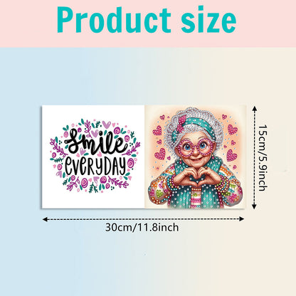 6PCS DIY Rhinestone Diamond Art Mosaic Postcards for Festivals and Celebrations