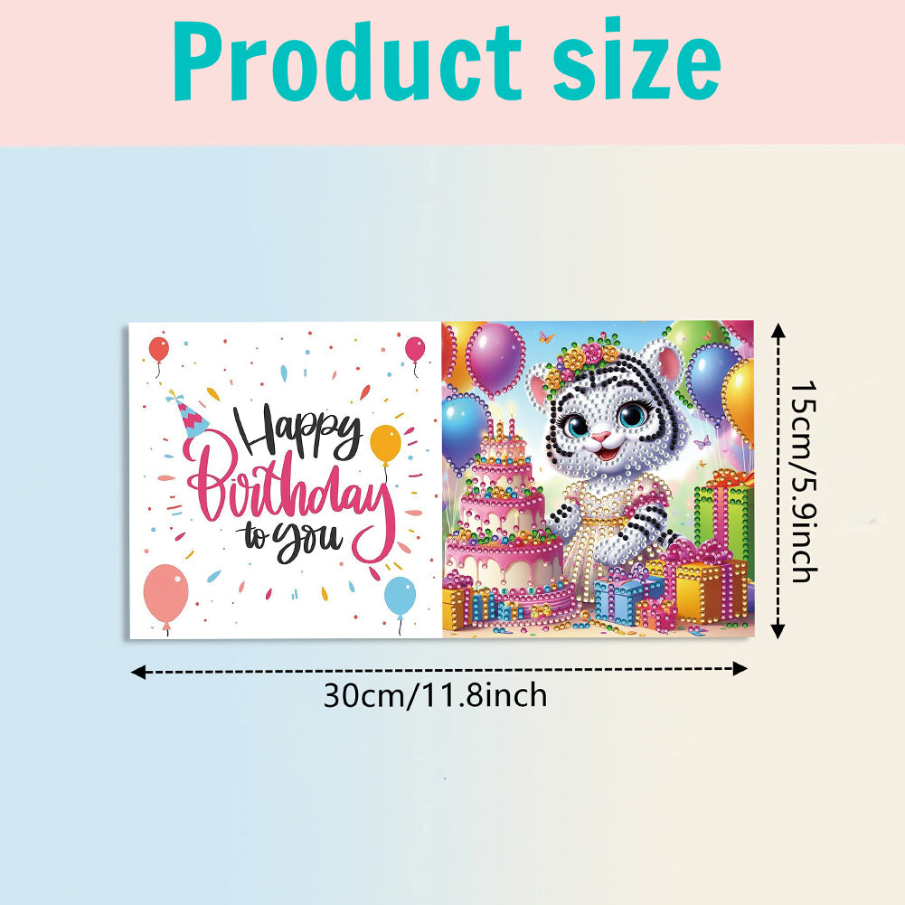 6PCS DIY Rhinestone Diamond Art Mosaic Postcards for Festivals and Celebrations