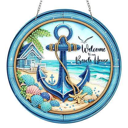 2D Flat Acrylic DIY Hanging Diamond Art Kits Special Shape Wall Door Decoration