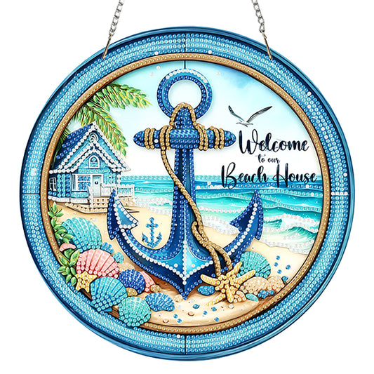2D Flat Acrylic DIY Hanging Diamond Art Kits Special Shape Wall Door Decoration