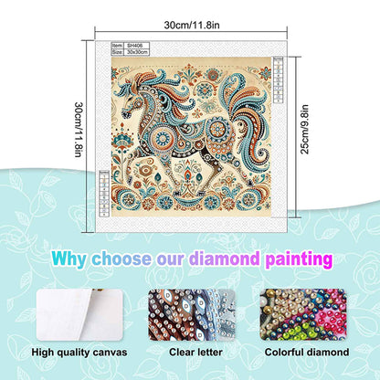 Colored Horse - Special Shaped Drill Diamond Painting 30*30CM