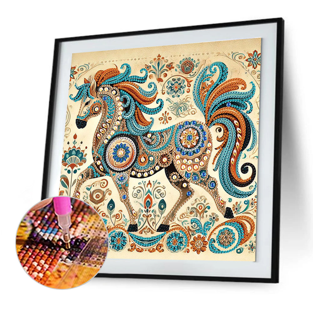 Colored Horse - Special Shaped Drill Diamond Painting 30*30CM