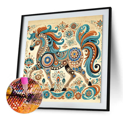 Colored Horse - Special Shaped Drill Diamond Painting 30*30CM