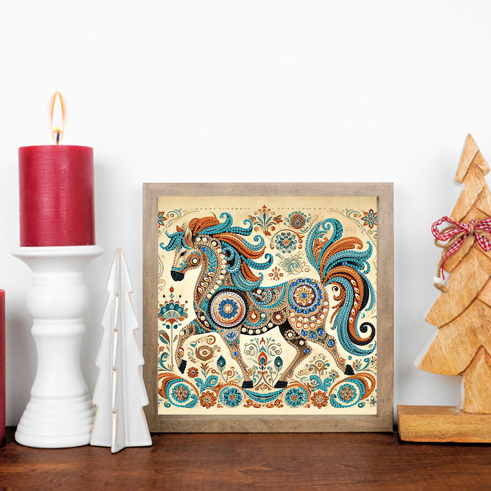 Colored Horse - Special Shaped Drill Diamond Painting 30*30CM