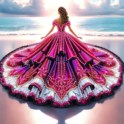 Gorgeous Skirt Girl - Special Shaped Drill Diamond Painting 30*30CM