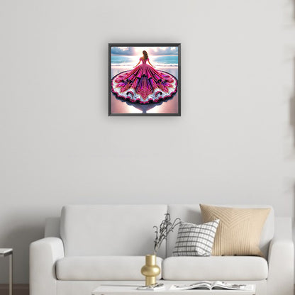 Gorgeous Skirt Girl - Special Shaped Drill Diamond Painting 30*30CM