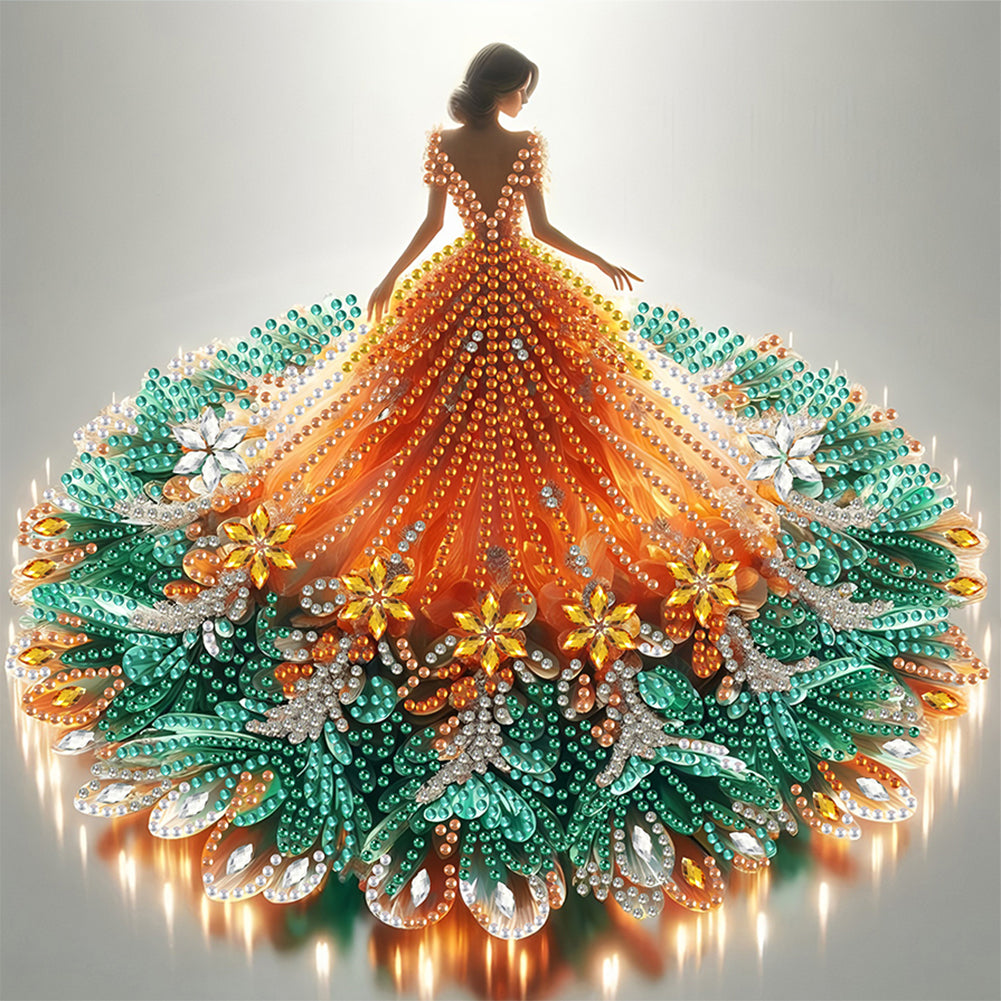 Gorgeous Skirt Girl - Special Shaped Drill Diamond Painting 30*30CM