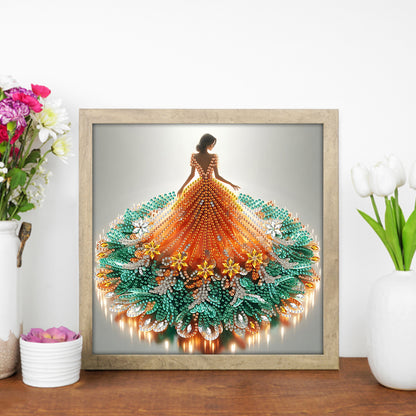 Gorgeous Skirt Girl - Special Shaped Drill Diamond Painting 30*30CM