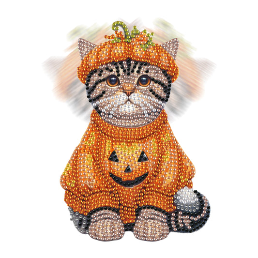 2D Flat Print Cat DIY Shaking Head Desktop Diamond Art Kits for Adults Beginner