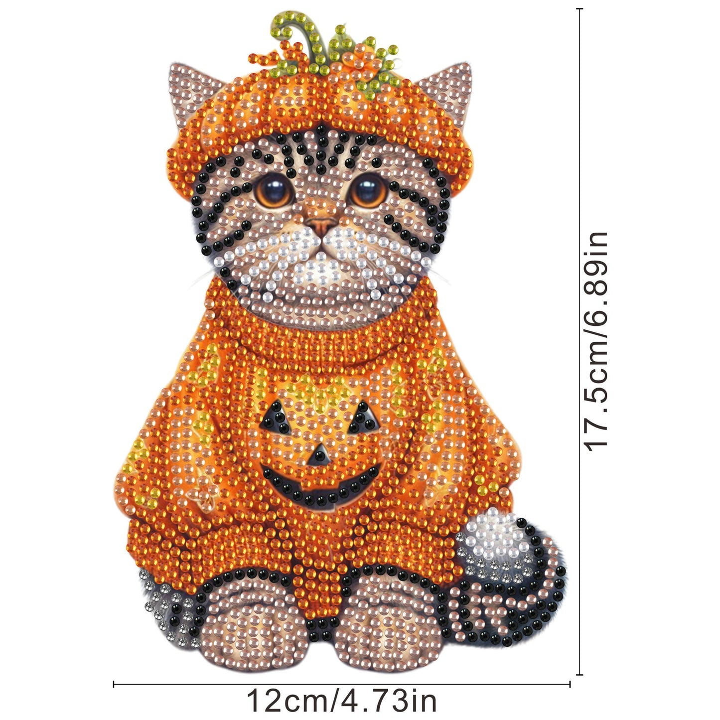 2D Flat Print Cat DIY Shaking Head Desktop Diamond Art Kits for Adults Beginner
