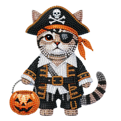 2D Flat Print Cat DIY Shaking Head Desktop Diamond Art Kits for Adults Beginner