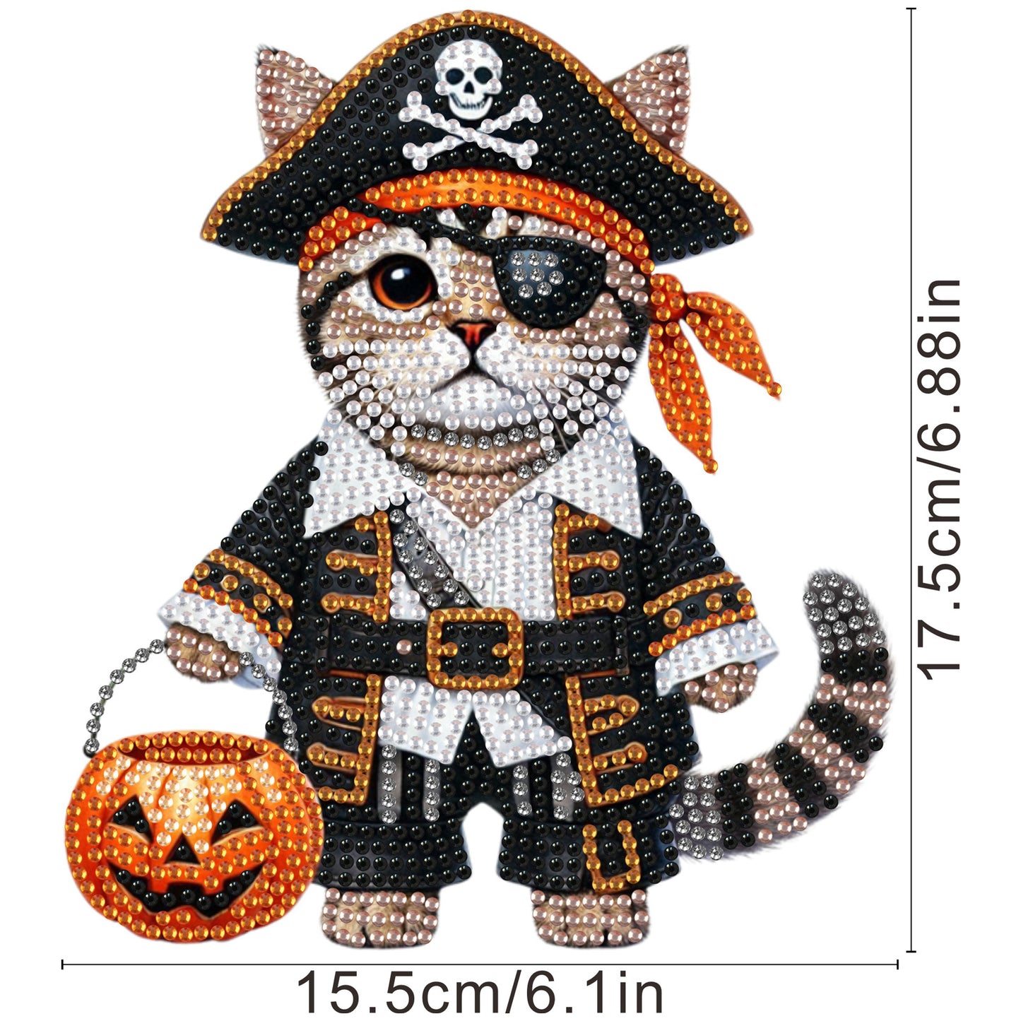 2D Flat Print Cat DIY Shaking Head Desktop Diamond Art Kits for Adults Beginner