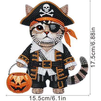 2D Flat Print Cat DIY Shaking Head Desktop Diamond Art Kits for Adults Beginner
