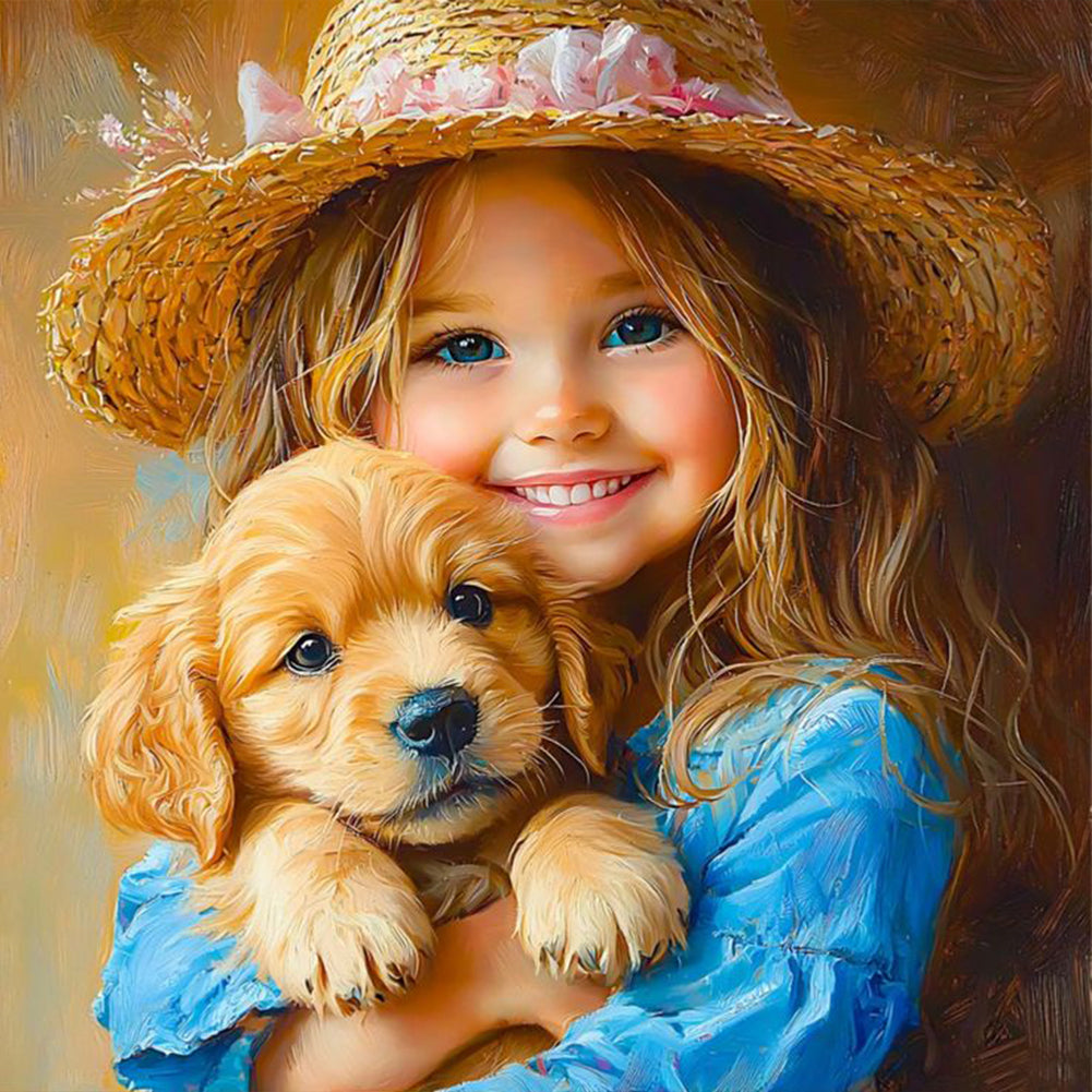 Cute Little Girl - Full Round Drill Diamond Painting 40*40CM
