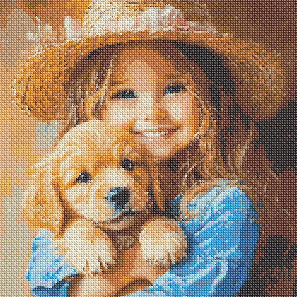 Cute Little Girl - Full Round Drill Diamond Painting 40*40CM