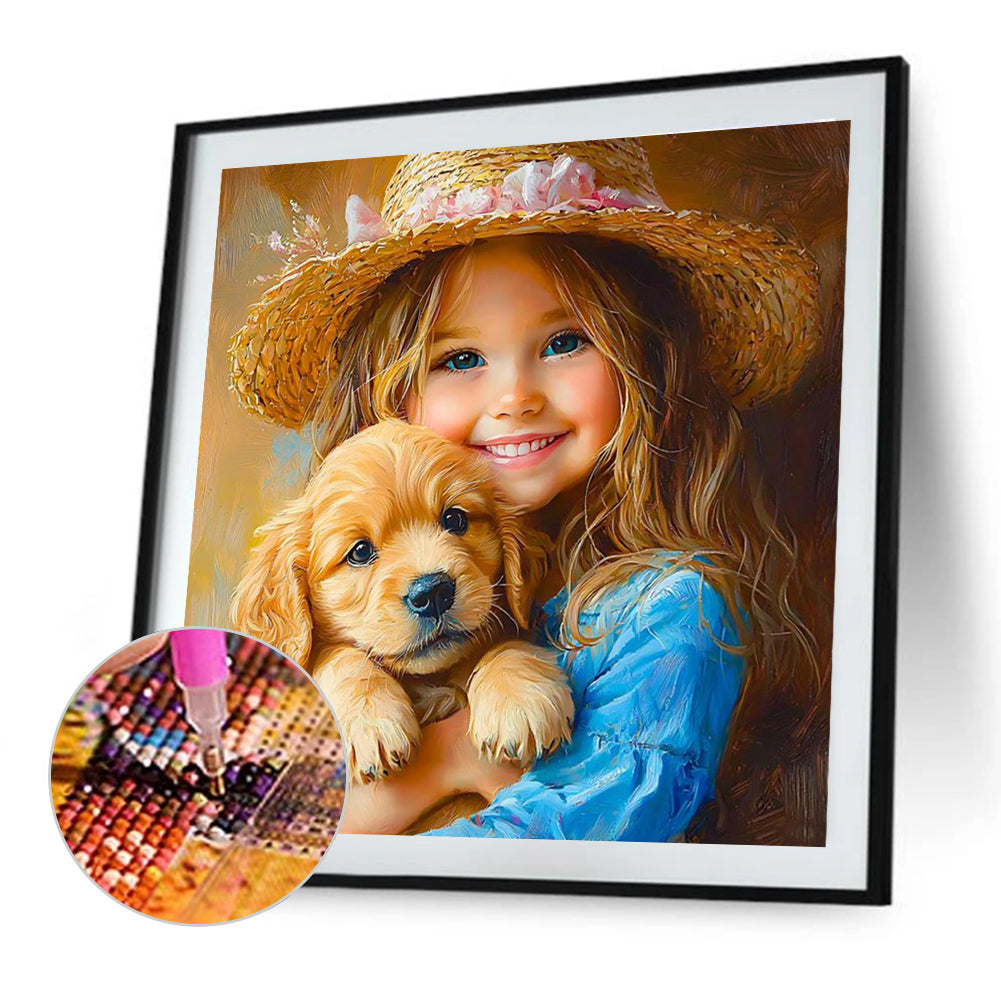 Cute Little Girl - Full Round Drill Diamond Painting 40*40CM