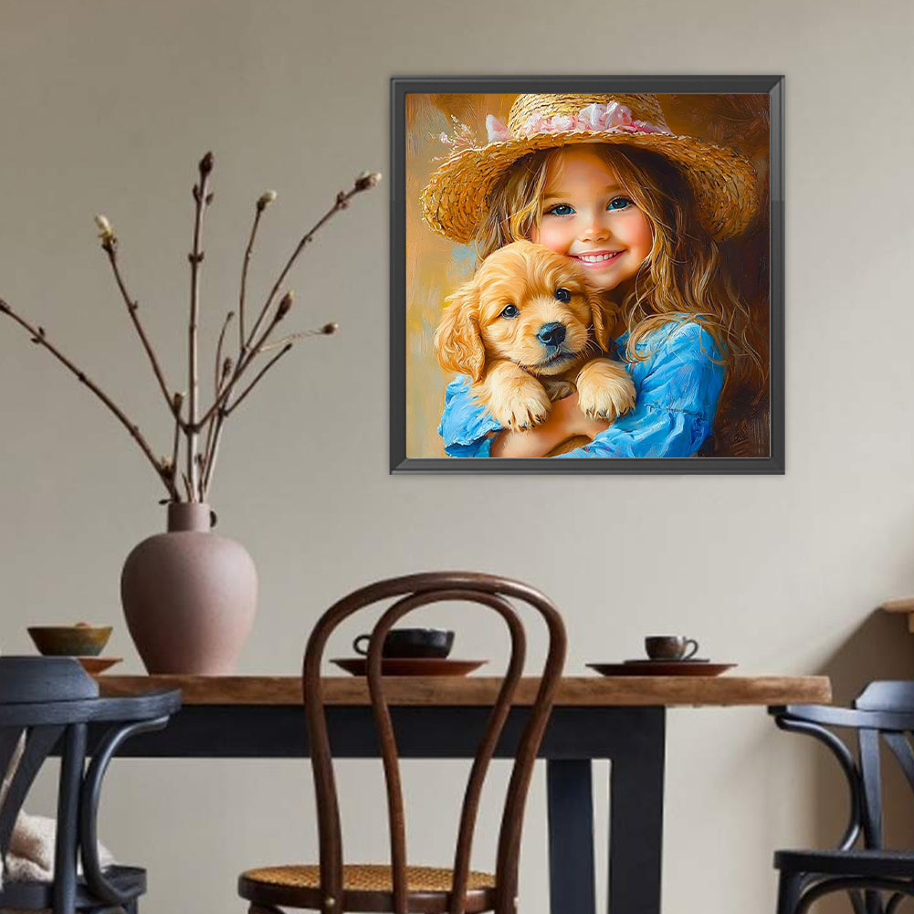 Cute Little Girl - Full Round Drill Diamond Painting 40*40CM